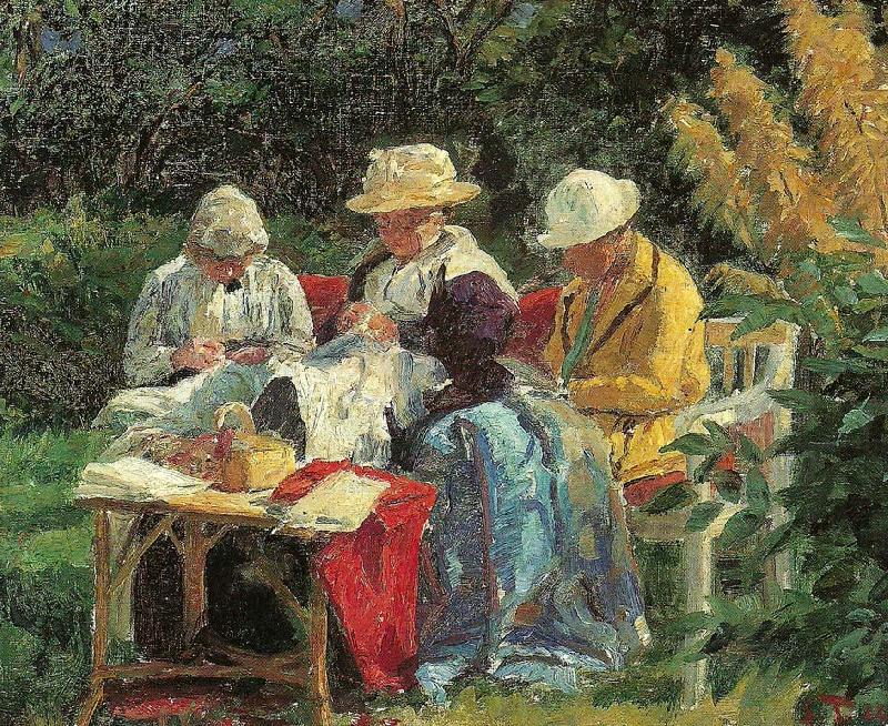 Laurits Tuxen solskin i haven china oil painting image